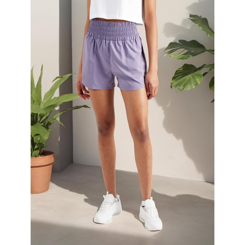 Nike Women's Purple One Dri FIT Ultra Comfortable High Waisted Shorts NWT